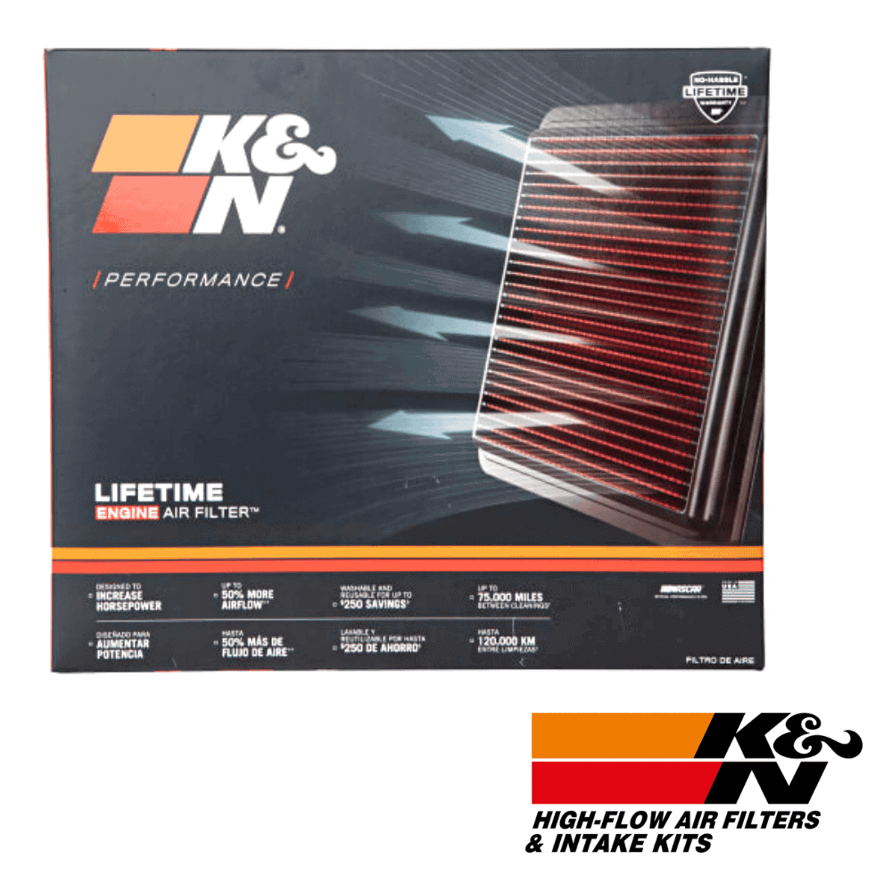 High-flow air filter box for vehicle engine performance enhancement.