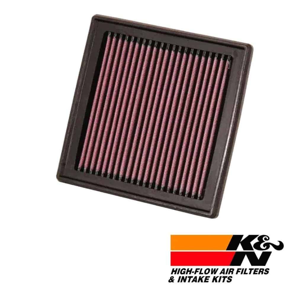 High-flow air filter for vehicle engine, durable and efficient filtration system.