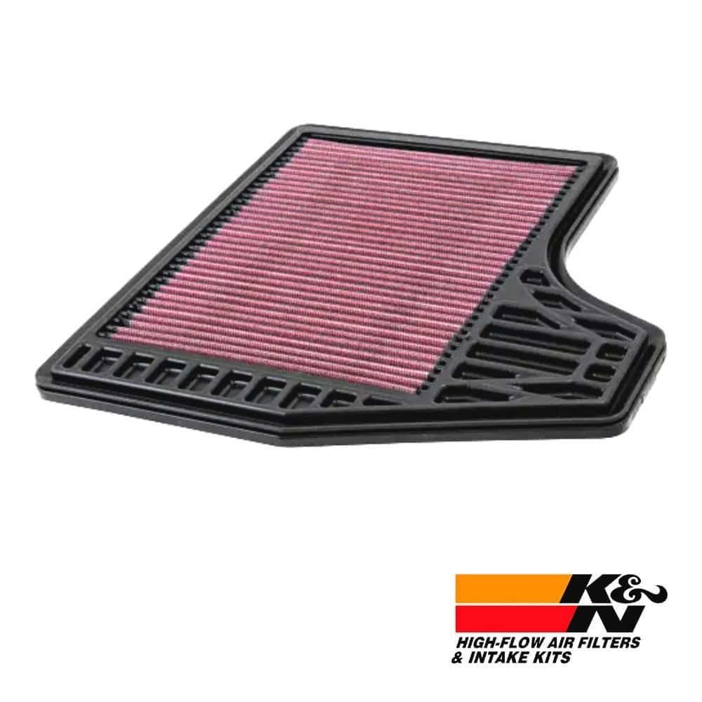 High-flow air filter for vehicle engine, durable and efficient filtration system.