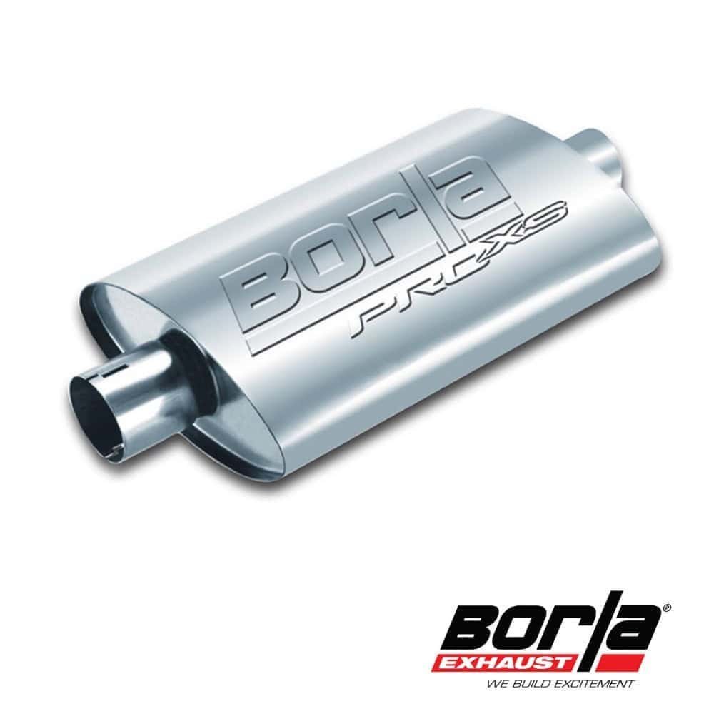 Bore exhaust muffler for automotive performance and sound enhancement.