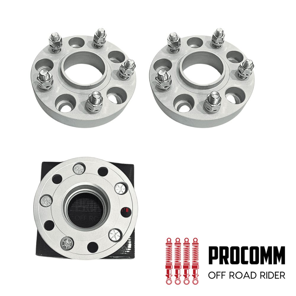 Heavy-duty wheel spacers and off-road rider component for vehicle enhancement.