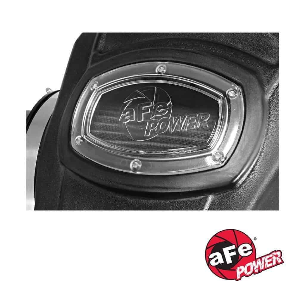 AFE Power automotive part, close-up of a black component with a transparent cover, featuring the AFE.