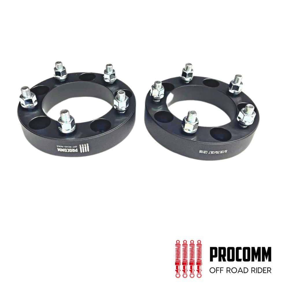 Heavy-duty wheel spacers for off-road vehicles by PROCOMM, durable and reliable.
