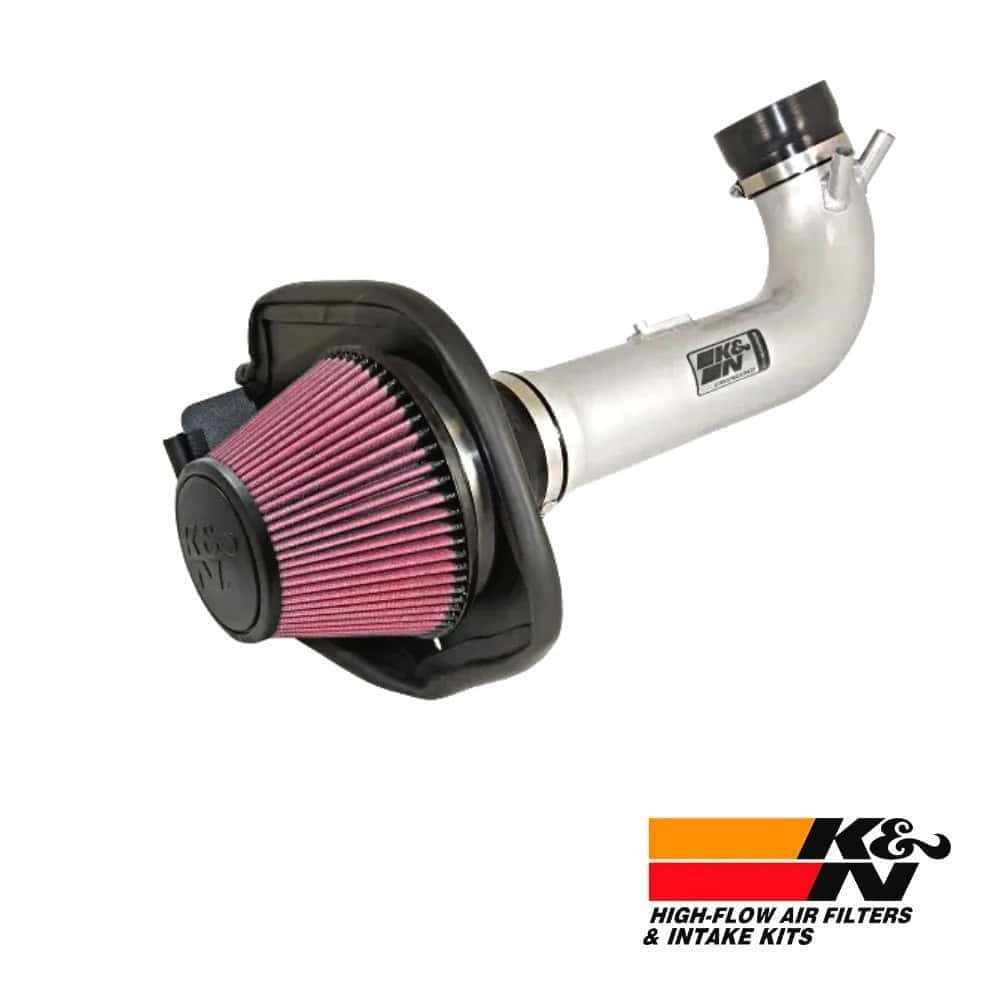 High-performance car air intake filter with K&N branding for optimal engine airflow and filtration.