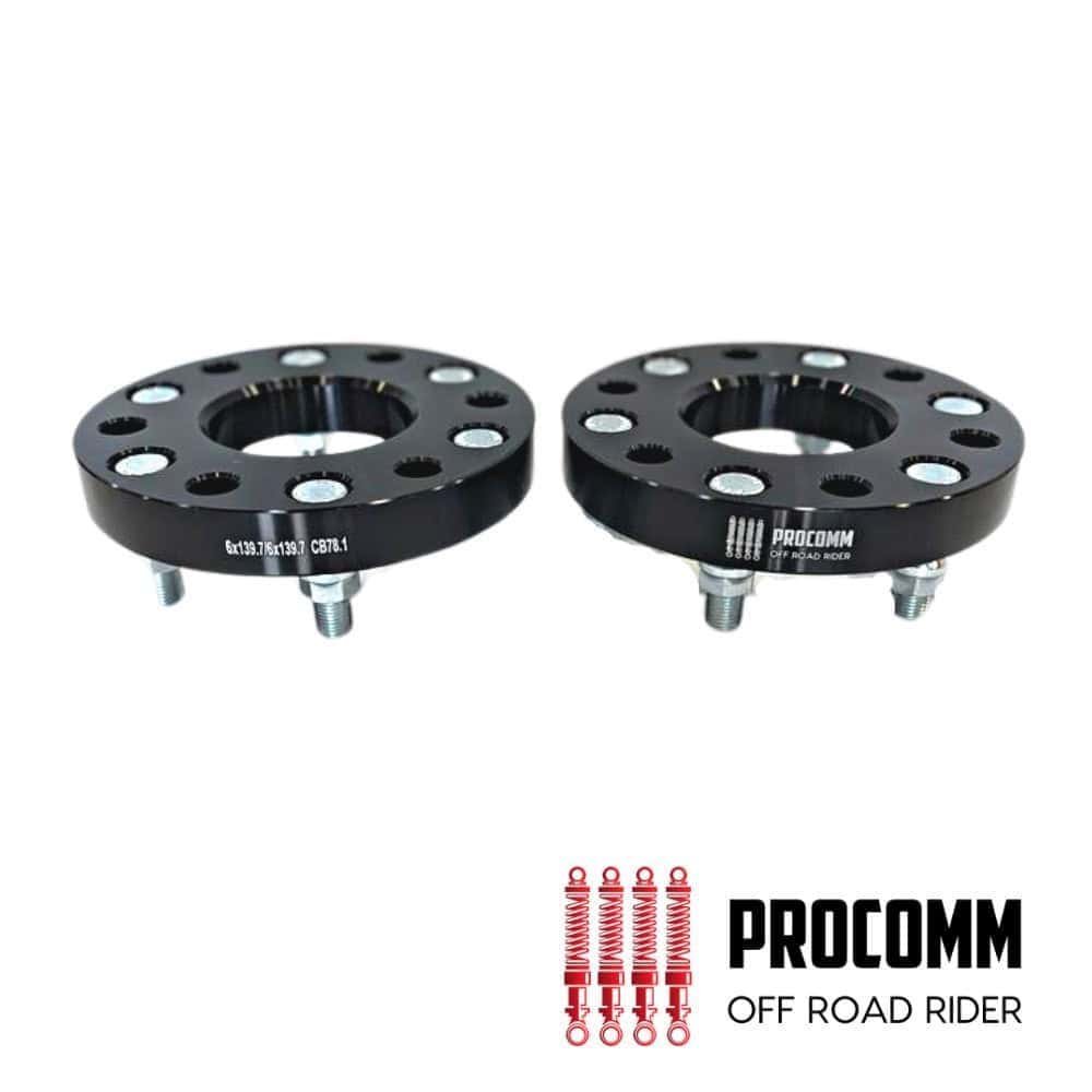 Heavy-duty wheel spacers for off-road vehicles by PROCOMM, durable and reliable.