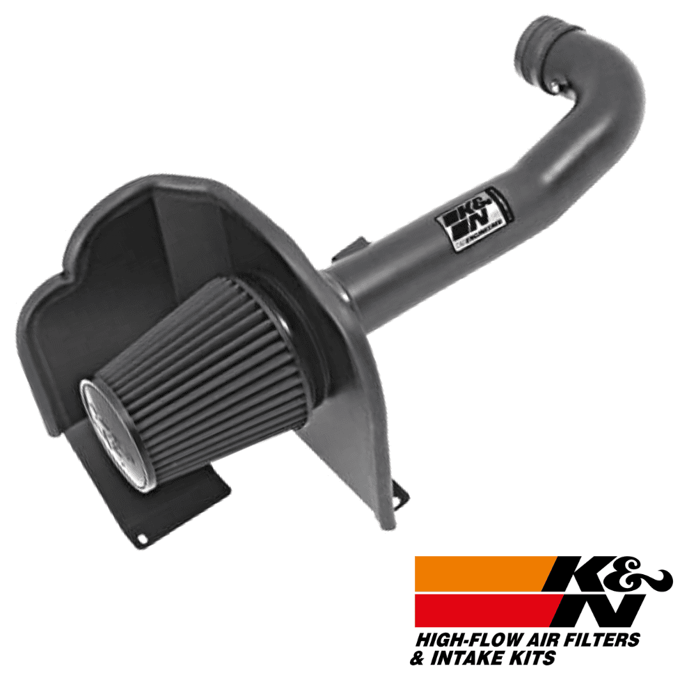 High-flow air filter and intake kit for automotive engines by K&N, durable and high-performance.
