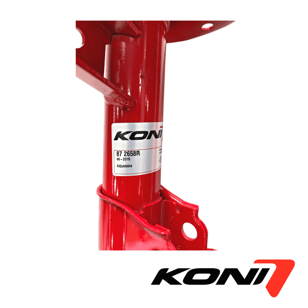 KONI adjustable red shock absorber for vehicle suspension systems.