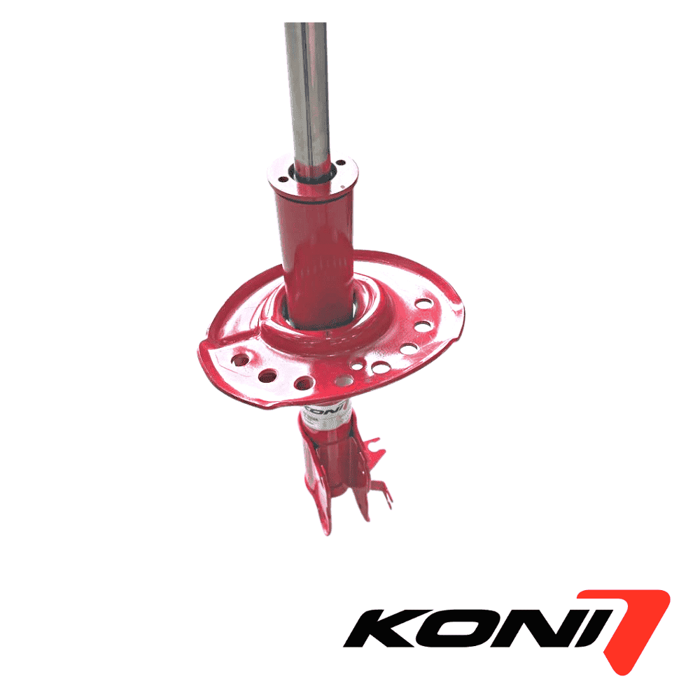 Shock absorber with KONI branding for vehicle suspension systems.