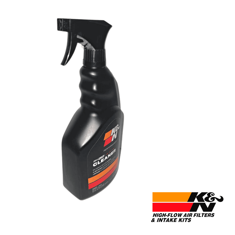 High-flow air filter cleaner spray for automotive maintenance and engine performance.