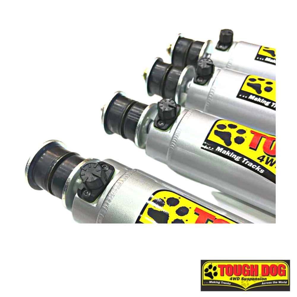 Heavy-duty shock absorbers for off-road vehicles, featuring durable construction and high-performanc.