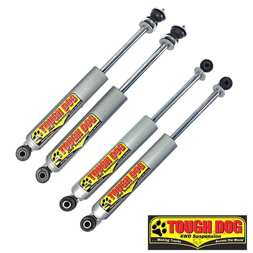 Heavy-duty 4WD suspension shocks for off-road vehicles, durable and reliable.