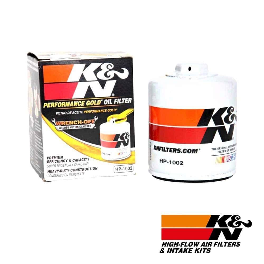 K&N Performance Gold Oil Filter for High-Flow Air Filters and Intake Kits.