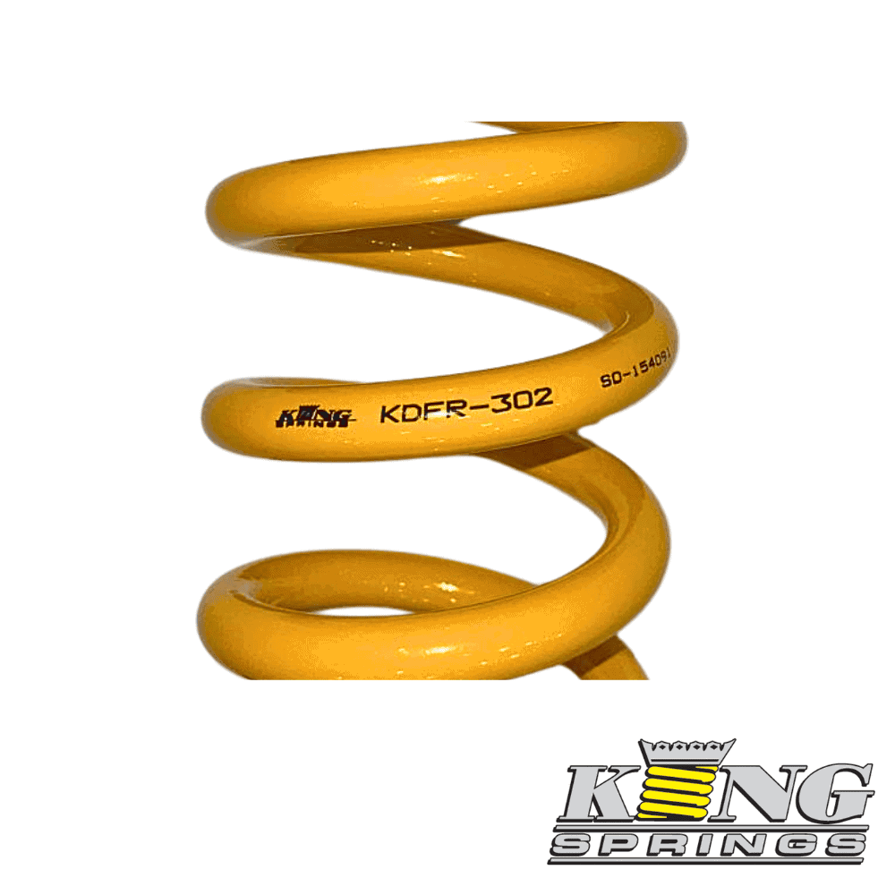 KDFR-302 yellow coil spring for industrial machinery and suspension systems.