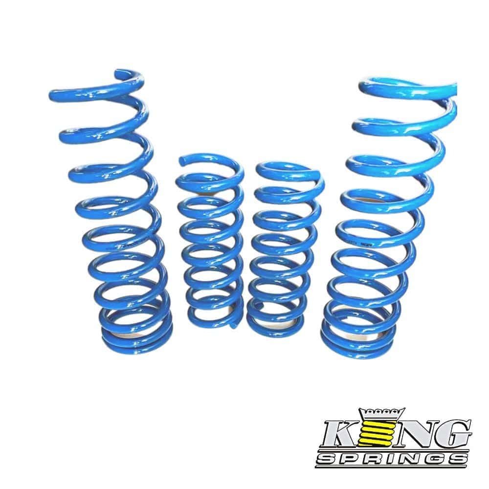 High-quality blue coil springs for automotive suspension systems.