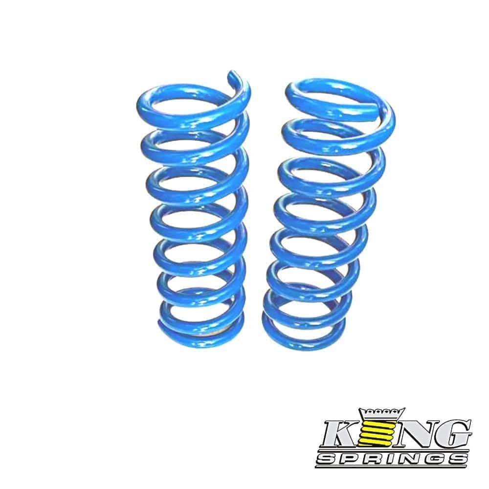 Blue coil springs for industrial or automotive use, showcasing durability and quality.