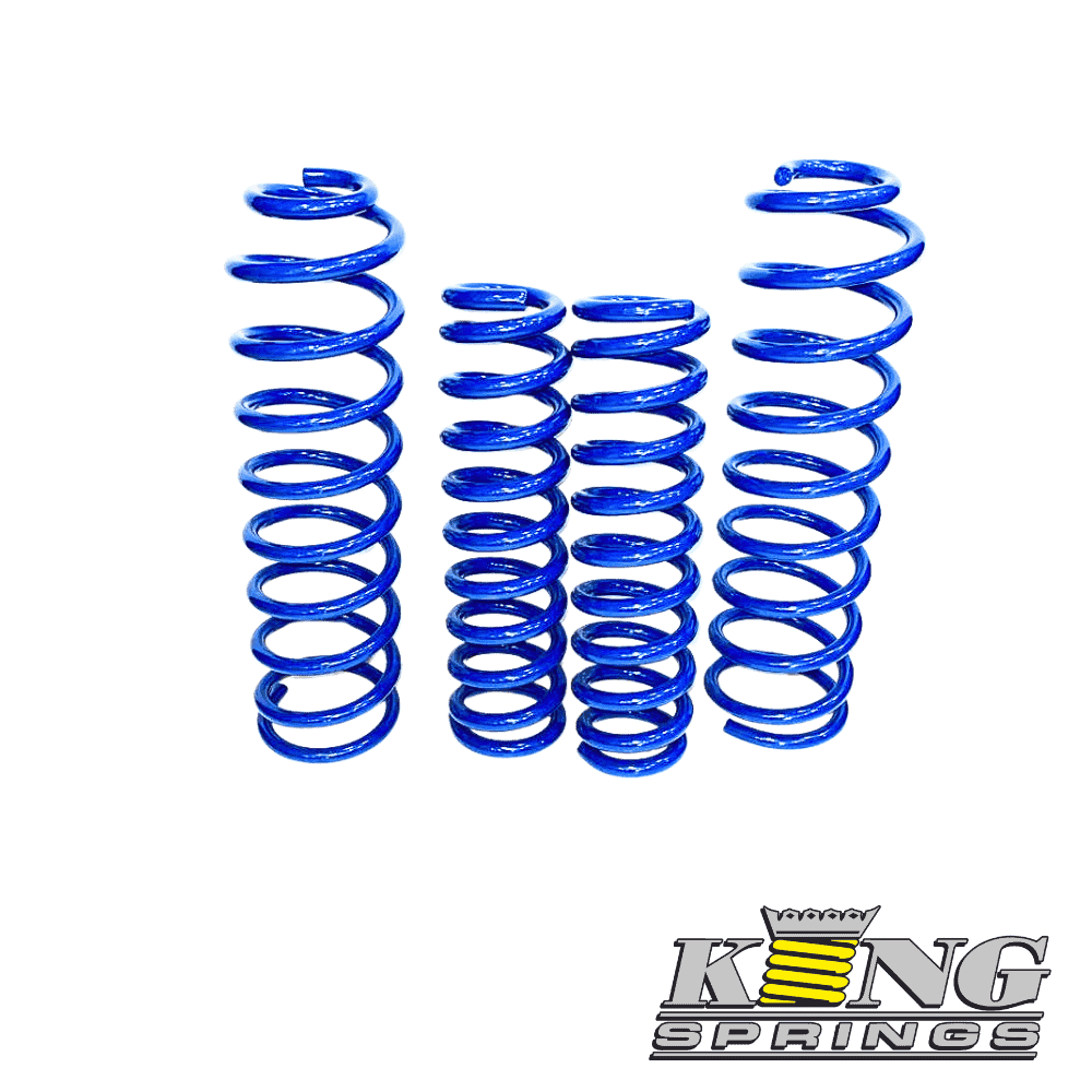 Blue coil springs for automotive suspension, high-quality shock absorber components.