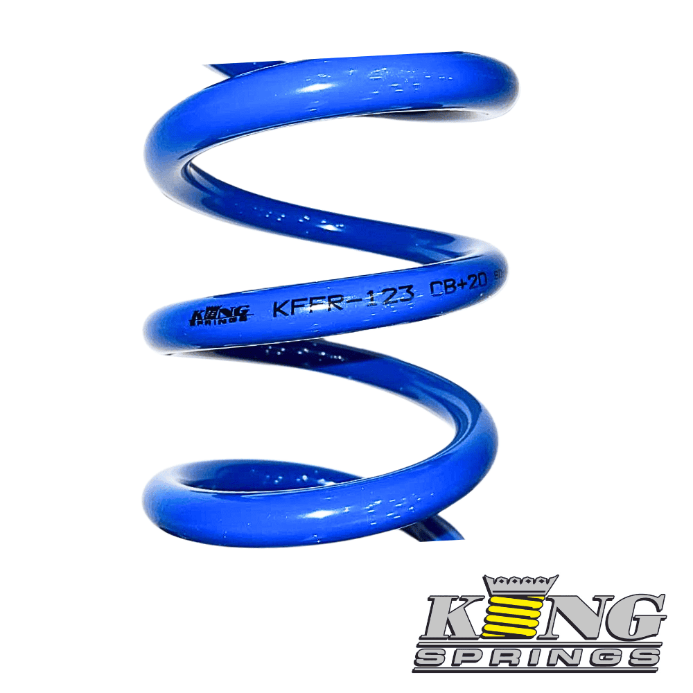 Blue industrial coil spring for machinery and equipment.