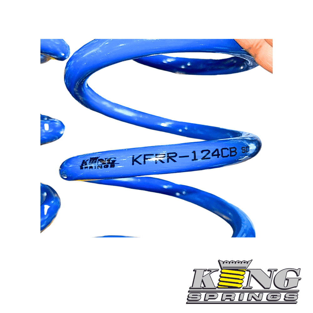 High-quality blue King Springs coil spring for vehicle suspension systems.
