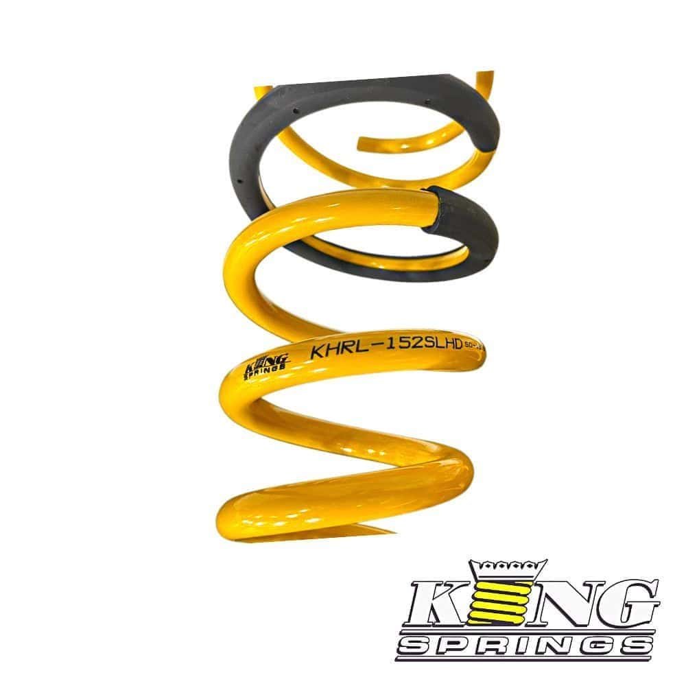 High-quality yellow coil spring for industrial and automotive applications by King Springs. Durable.