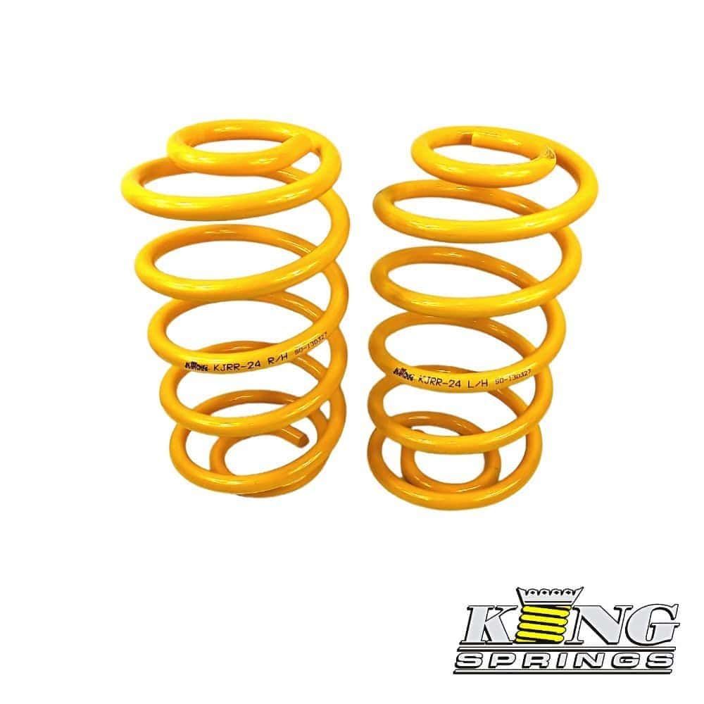 High-quality yellow coil springs for automotive suspension systems.