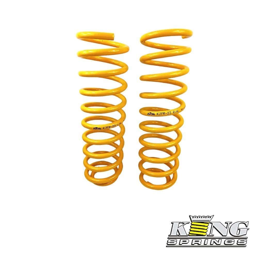 High-quality yellow coil springs for automotive suspension systems.