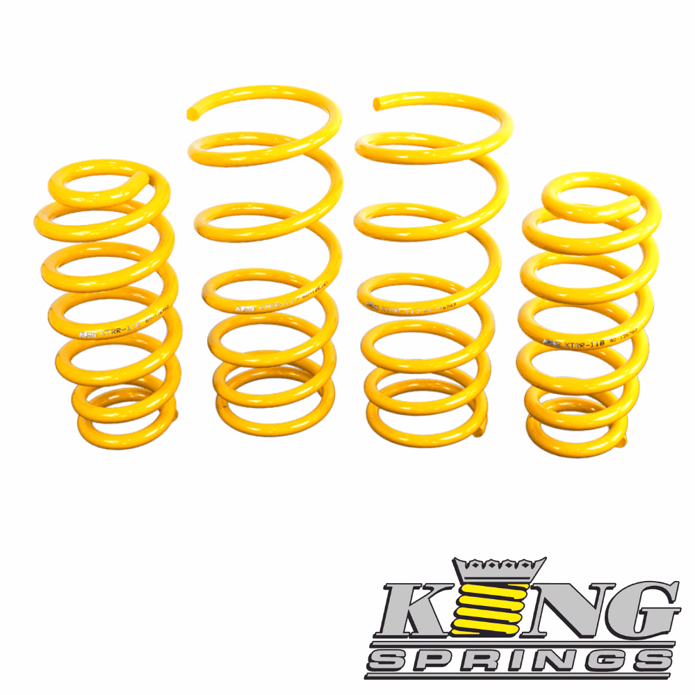 Yellow coil springs for automotive suspension, high-quality and durable.