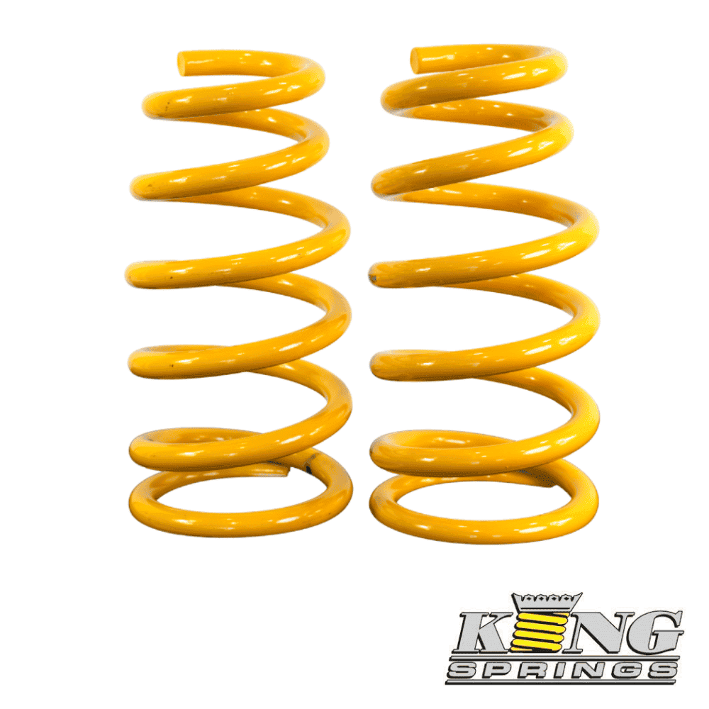 Yellow coil springs for automotive suspension systems.