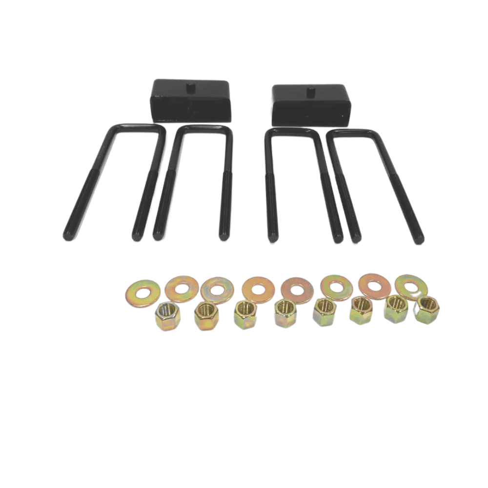 U-bolt and nut set for industrial and construction applications.