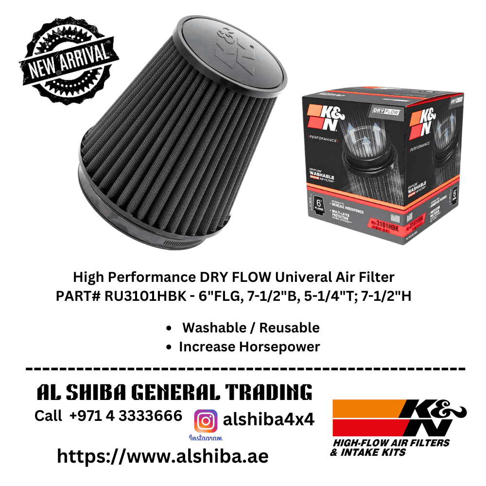 High Performance Dry Flow Universal Air Filter for Vehicles - Al Shiba General Trading.