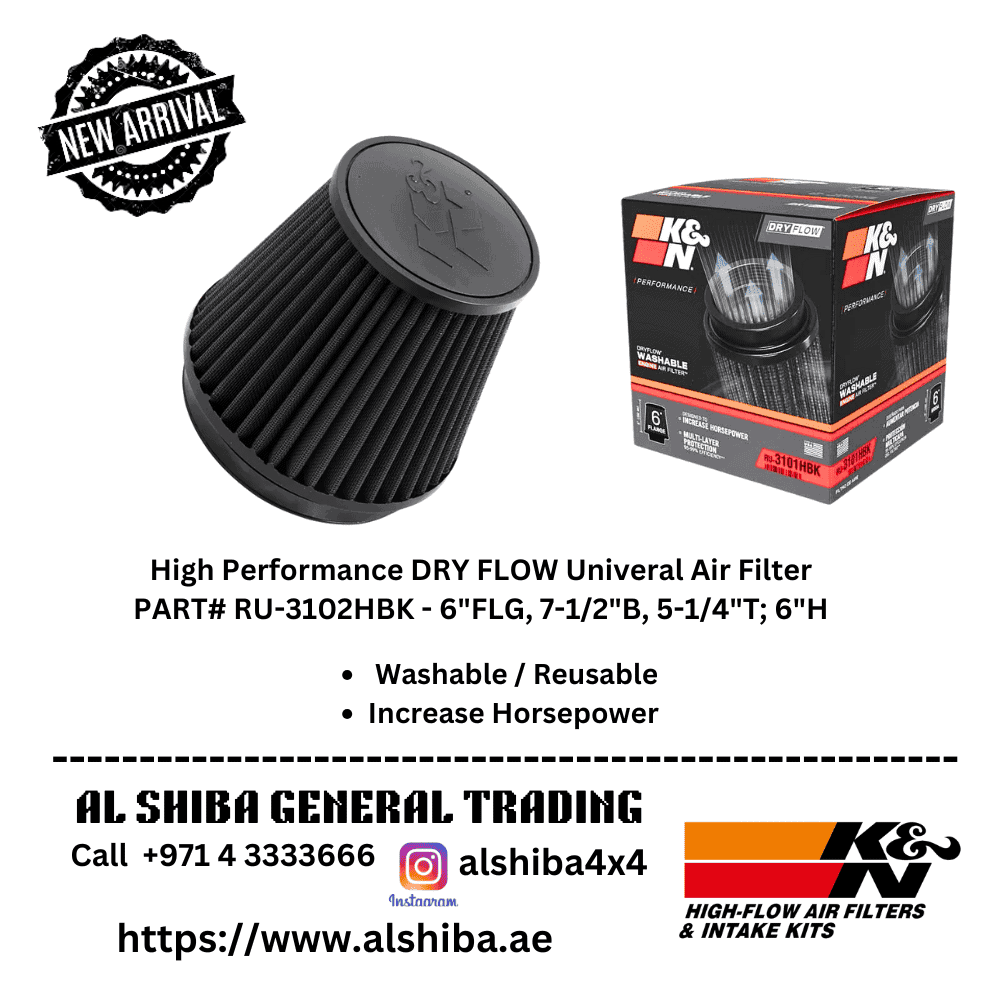 High Performance DRY FLOW Universal Air Filter for Vehicles - Al Shiba General Trading.