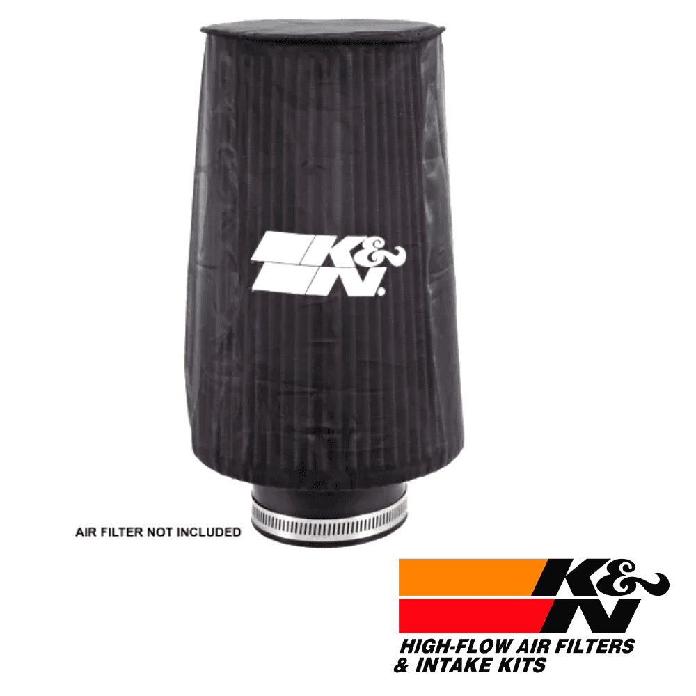 High-flow K&N air filter for vehicle engine protection and performance enhancement.