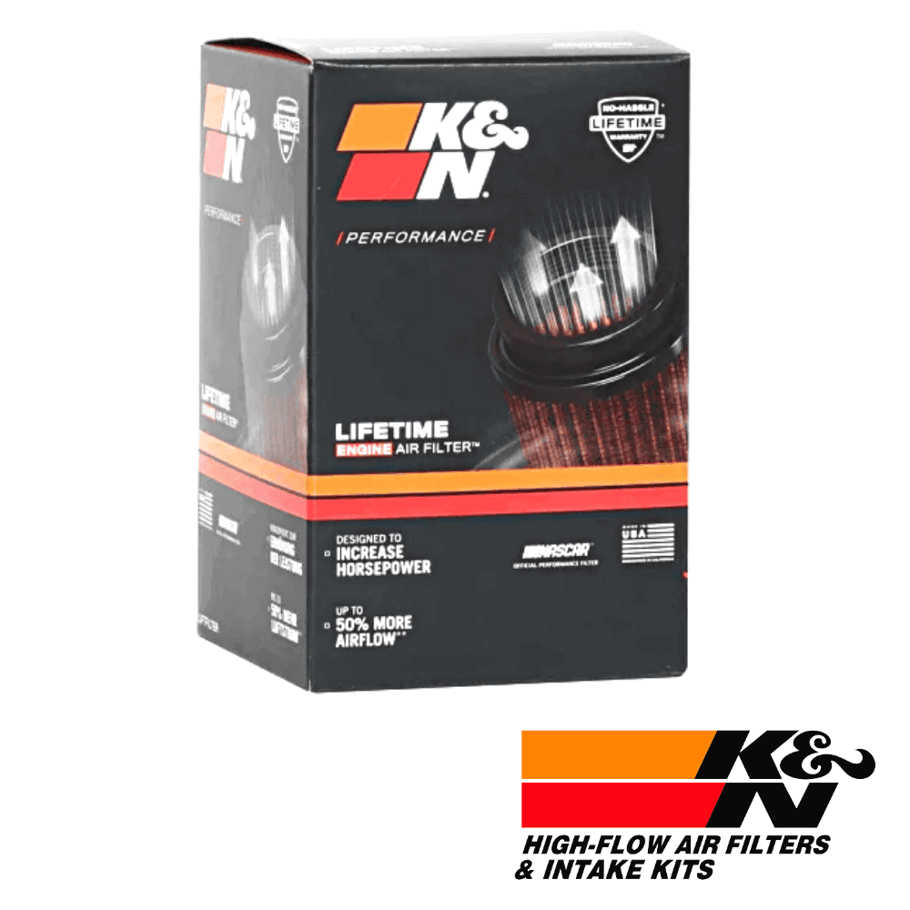 K&N Performance High-Flow Air Filter for Improved Engine Performance and Airflow.