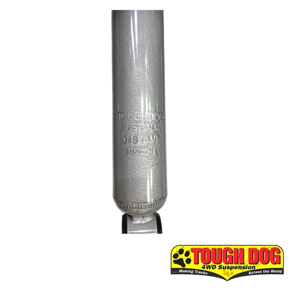 Heavy-duty metallic shock absorber for 4WD vehicles by Tough Dog.