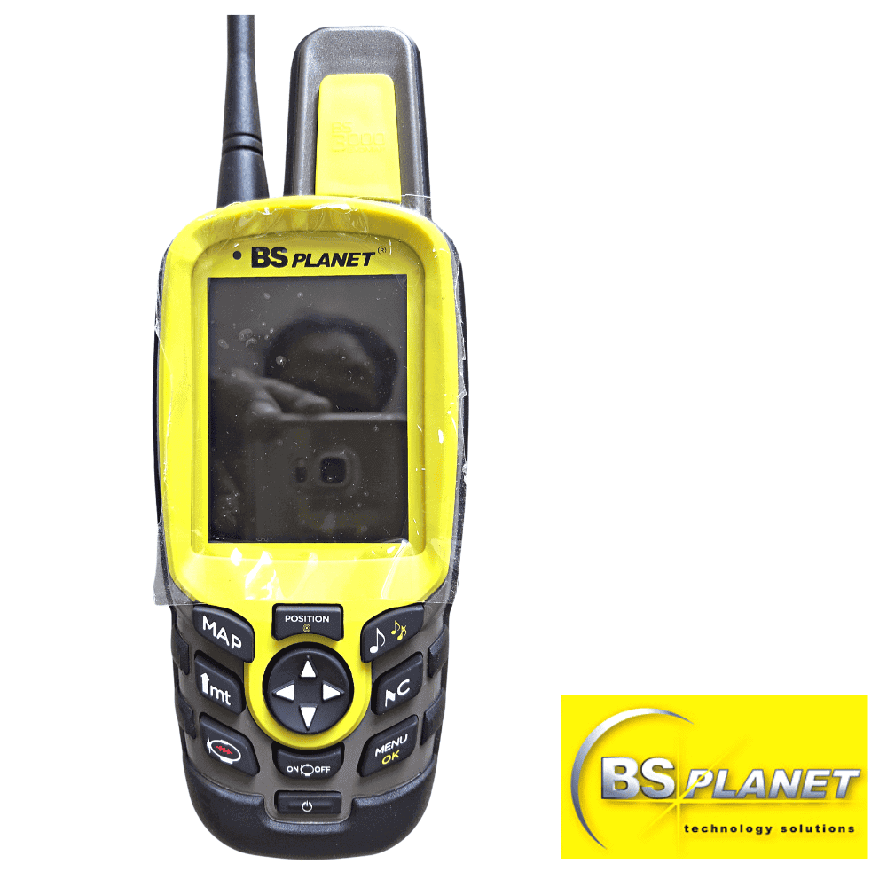 BS Planet handheld GPS device for navigation and location tracking.
