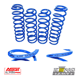 Blue coil springs for automotive suspension, high-quality King Springs and Al Shiba Trading.
