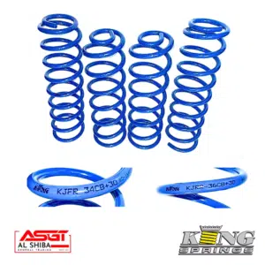 Blue coil springs for automotive suspension, high-quality King Springs and Al Shiba Trading.