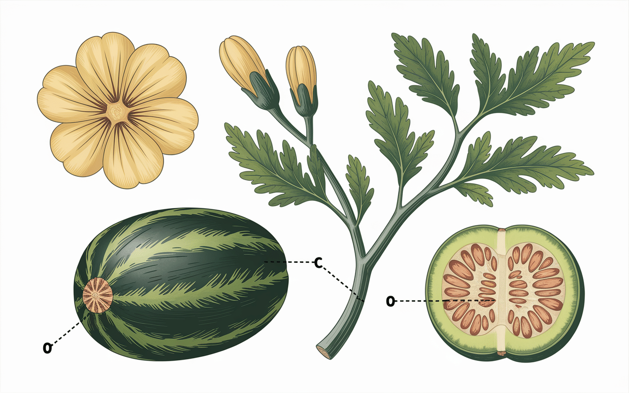 Diagramme scientifique concombre fruit ou légume avec graines