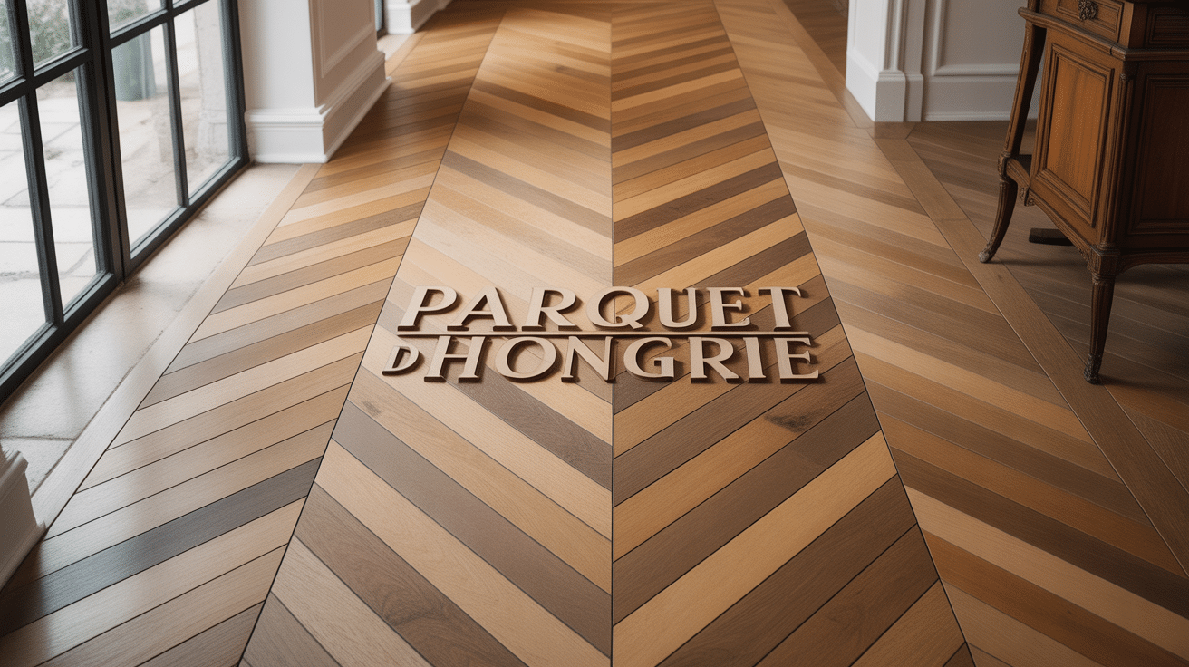 sol parquet point de hongrie motif chevron bois naturel interieur elegant