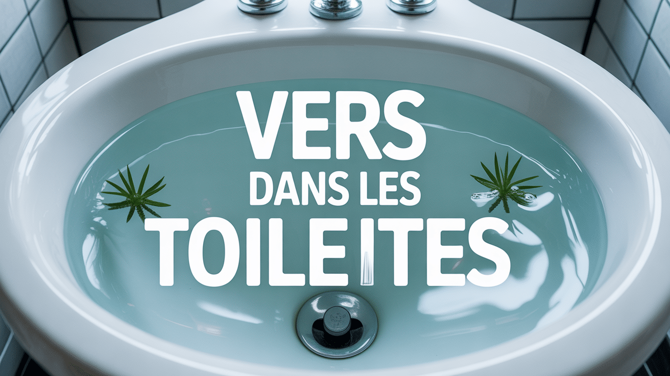 Vers dans les toilettes cuvette stylisée