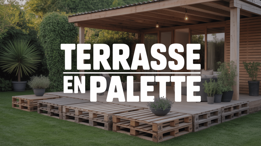 terrasse en palette durée de vie dans un jardin