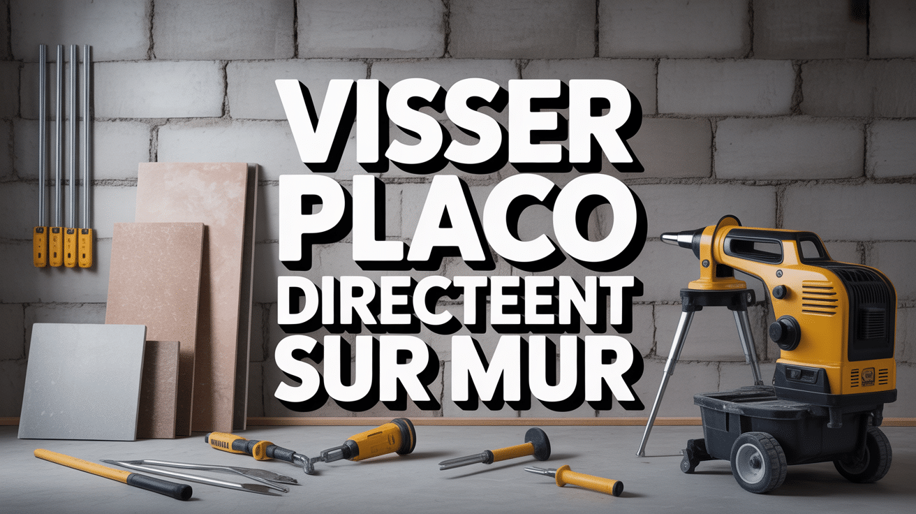 Visser placo directement sur mur béton avec outils et visseuse