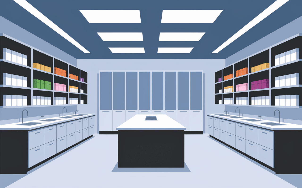 Salle blanche pharmaceutique avec aérobiocollecteur en usage