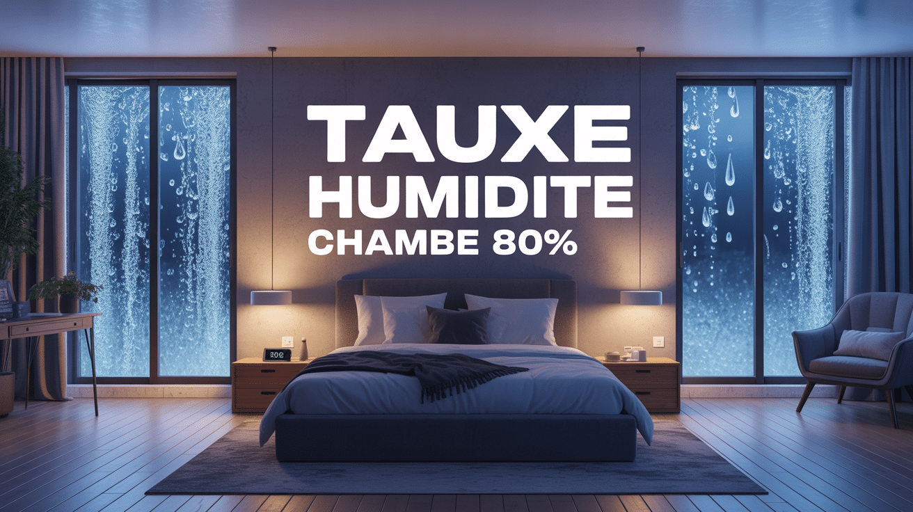 chambre avec taux humidite chambre 80 et condensation visible