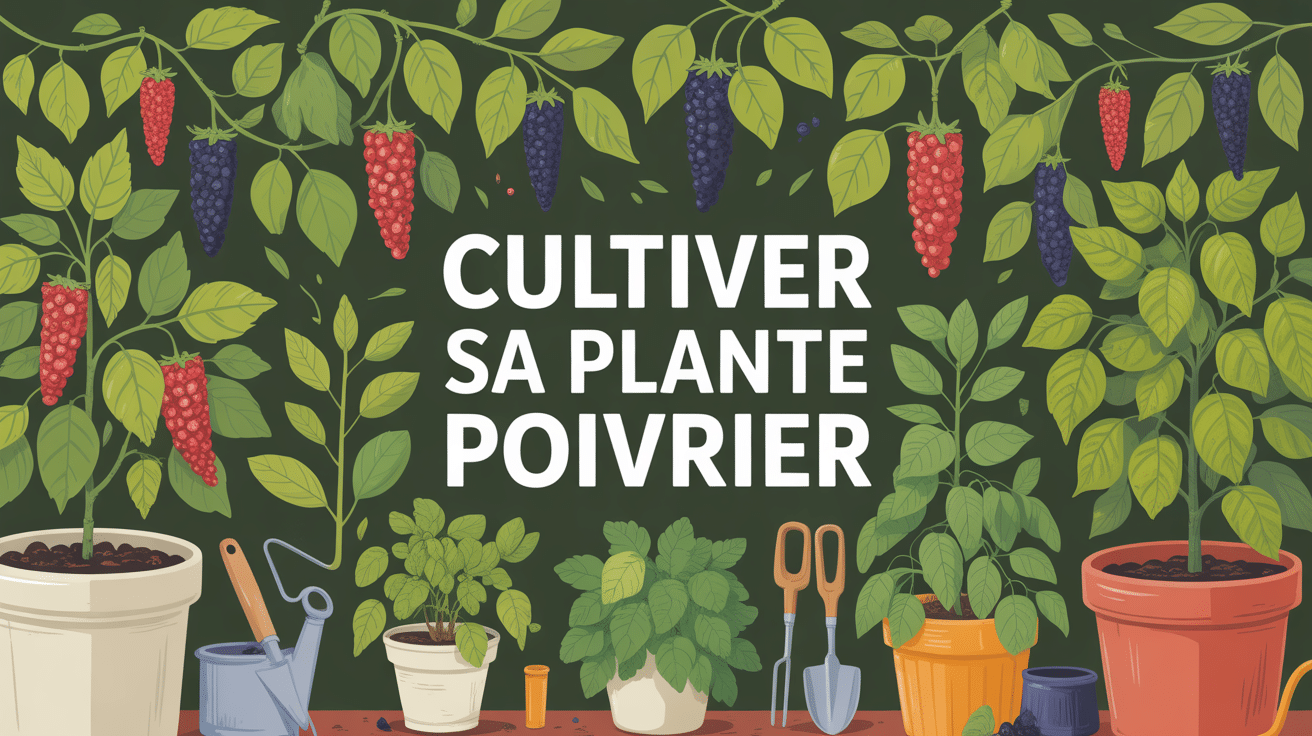 jardin avec plante poivrier