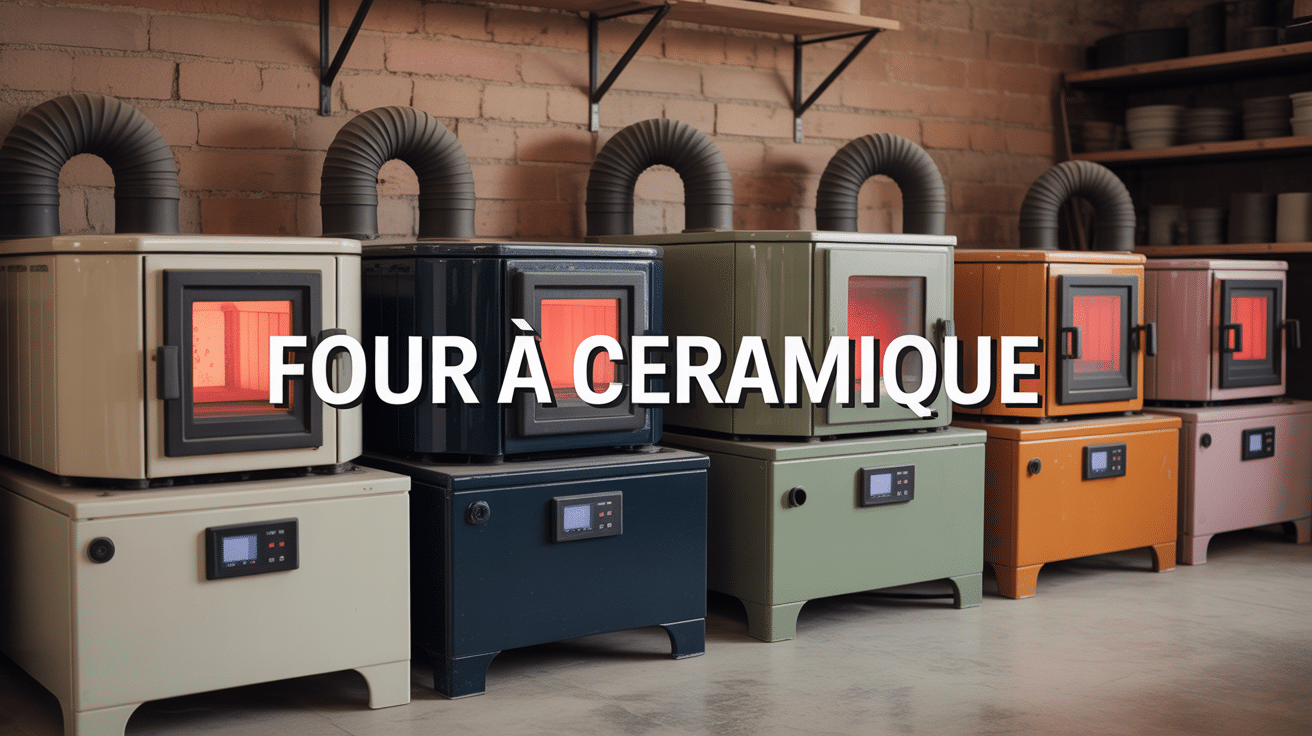 Atelier de poterie avec fours à céramique alignés
