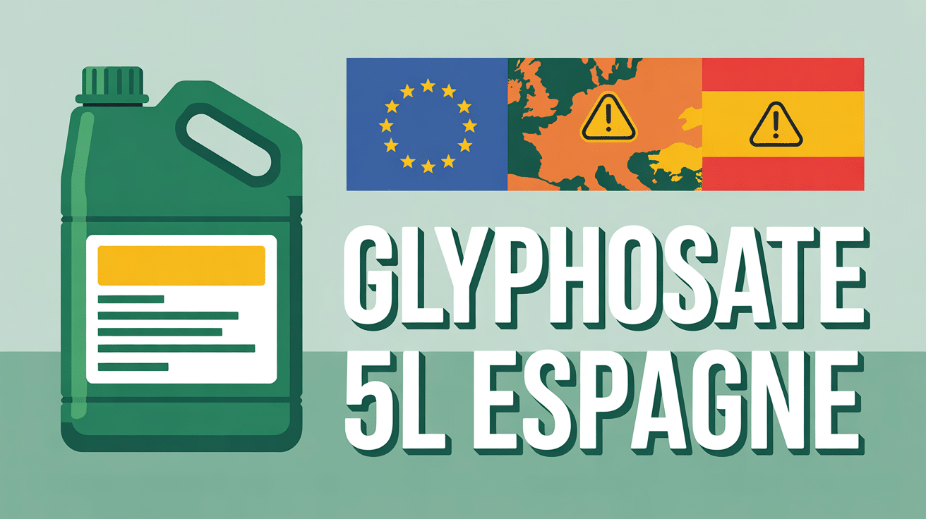 Illustration glyphosate espagne 5L carte et pictogrammes