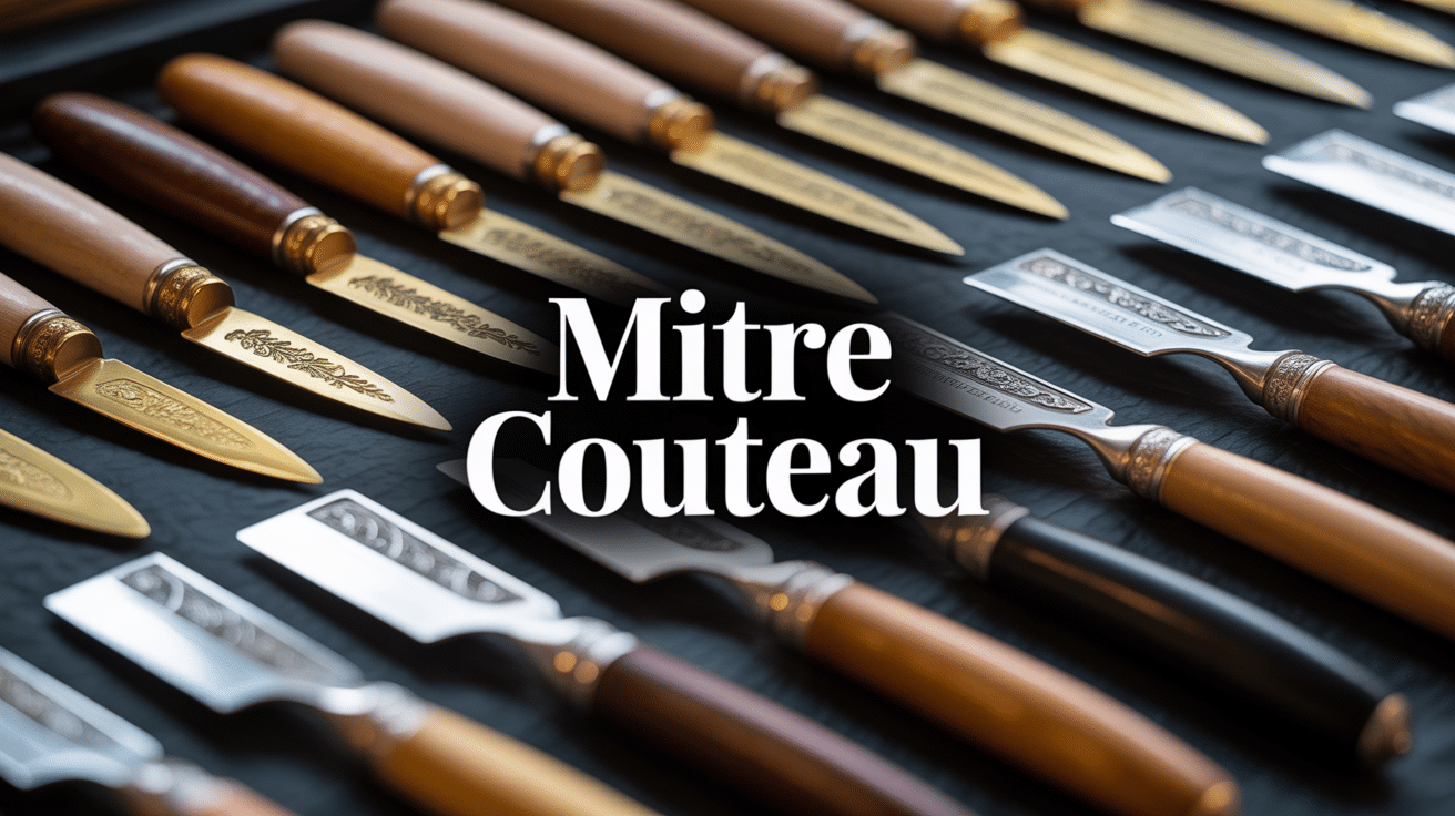 Gros plan artisanat mitre couteau
