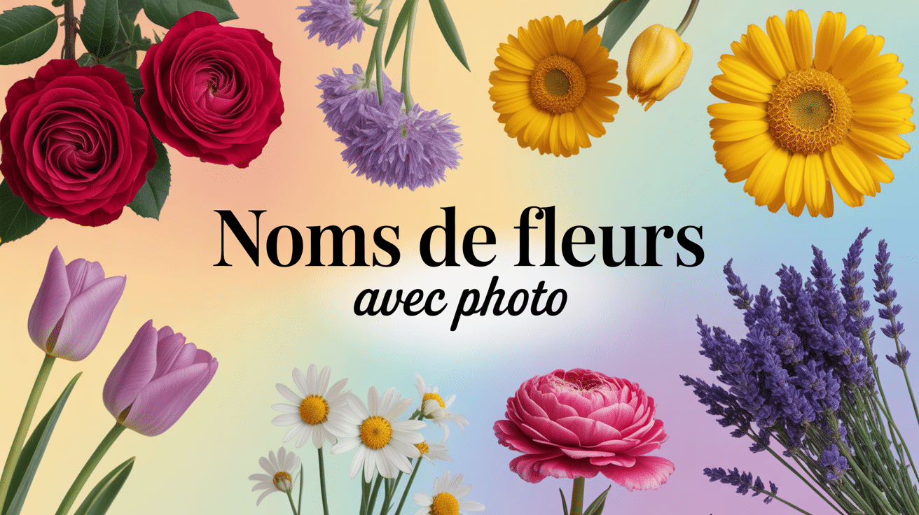 Collage artistique avec roses, tournesols, tulipes, marguerites