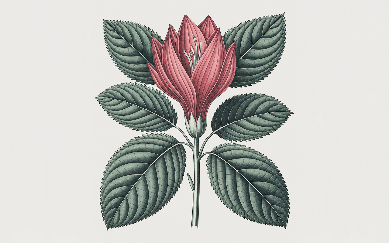 Illustration botanique de fleur gouttes de sang