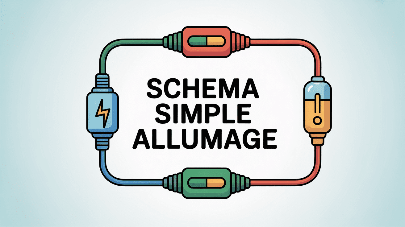 Illustration circuit électrique schéma simple allumage